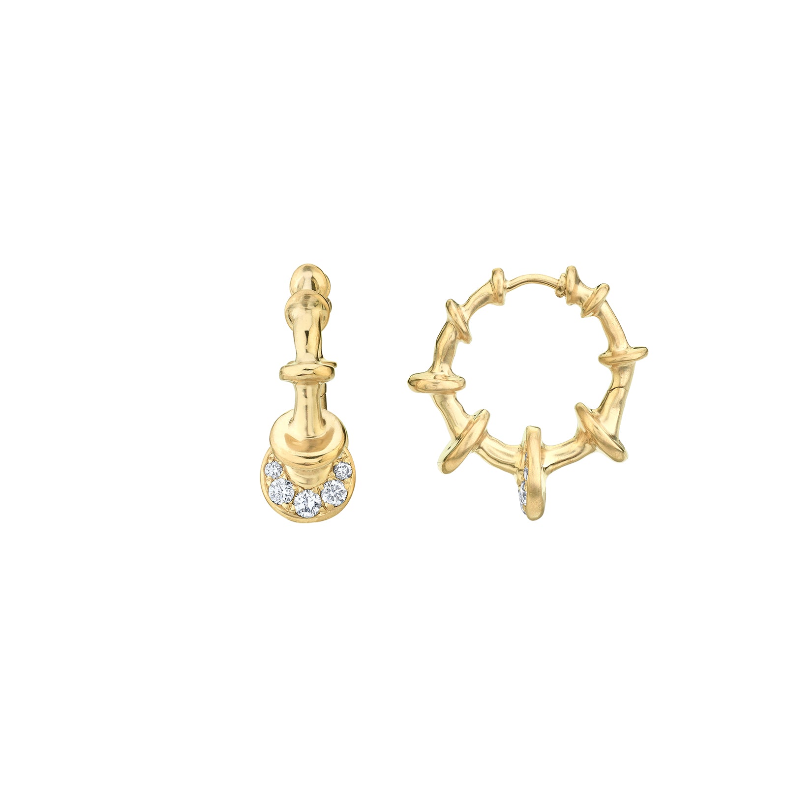 VRAM Chrona Hoops - Mini Diamond - Broken English Jewelry