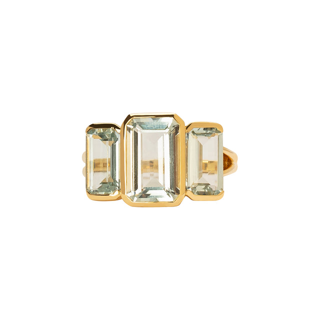 YI Collection Tonal Deco Supreme Ring - Aquamarine - Rings - Broken English Jewelry
