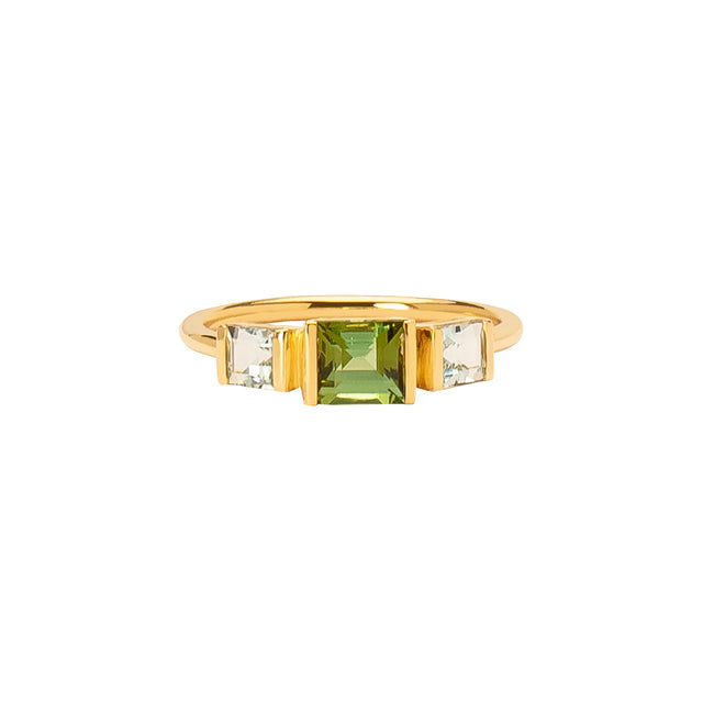 YI Collection Triplet Ring - Tourmaline & Aquamarine - Rings - Broken English Jewelry