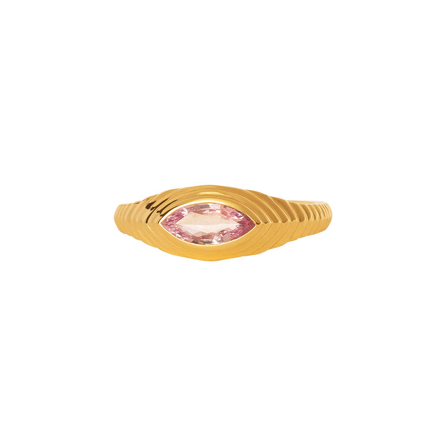 YI Collection Pyramid Eye Ring - Pink Sapphire - Rings - Broken English Jewelry