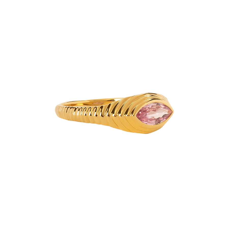 YI Collection Pyramid Eye Ring - Pink Sapphire - Rings - Broken English Jewelry