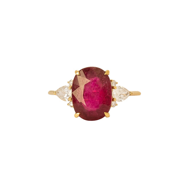 YI Collection Perfect Heart Ring - Rubelite - Rings - Broken English Jewelry