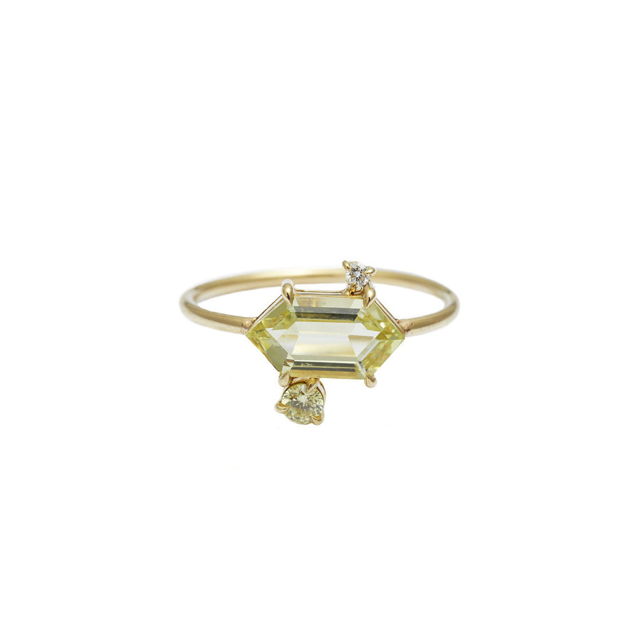 YI Collection Yellow Aquamarine & Diamond Puzzle Ring - Broken English Jewelry