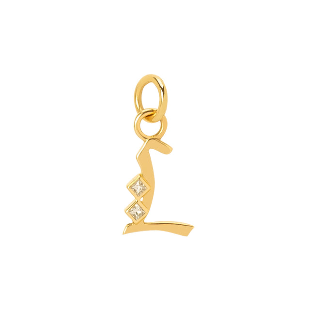 Foundrae Initial Square Diamond Charm - L - Charms & Pendants - Broken English Jewelry