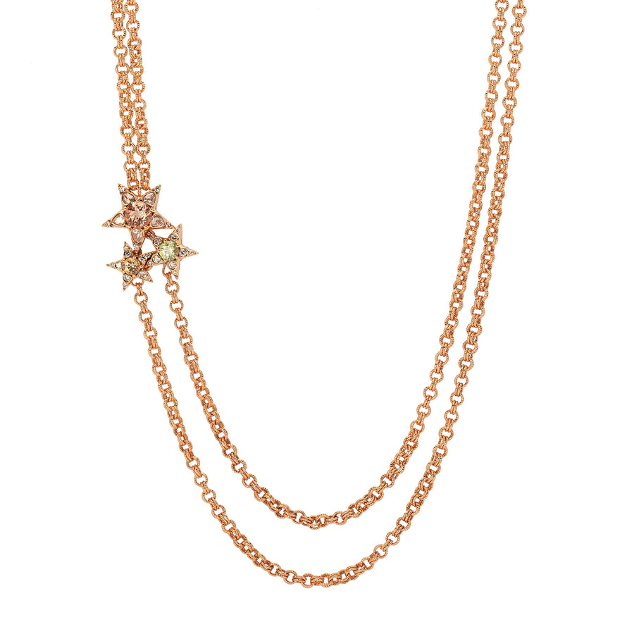 Selim Mouzannar Istanbul Tourmaline Double Chain Necklace - Rose Gold - Broken English Jewelry