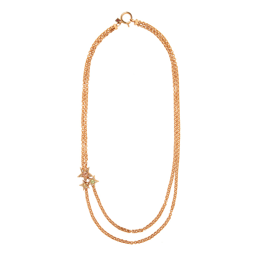 Selim Mouzannar Istanbul Tourmaline Double Chain Necklace - Rose Gold - Broken English Jewelry