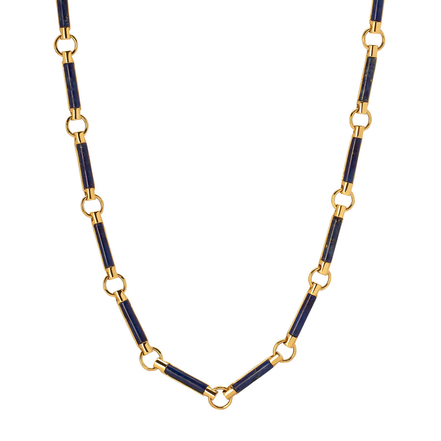 Foundrae Stone Chain Choker - Lapis Lazuli - Necklaces - Broken English Jewelry