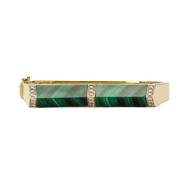 Jenna Blake Pyramid Bracelet - Malachite - Bracelets - Broken English Jewelry