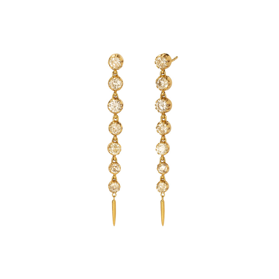 Jenna Blake Single Fringe Diamond Earrings - Earrings - Broken English JewelryJenna Blake Single Fringe Diamond Earrings - Earrings - Broken English Jewelry front view