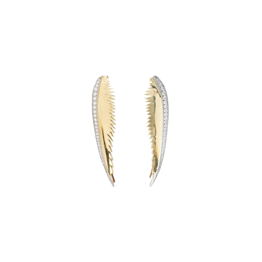 Jenna Blake Large Diamond Wing Earrings  - Earrings - Broken English Jewelry