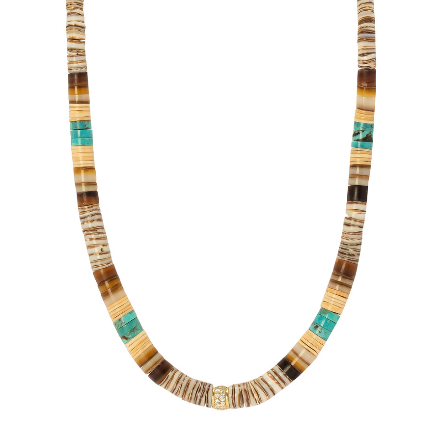 Jenna Blake Turquoise & Brown Bead Necklace - Necklaces - Broken English Jewelry