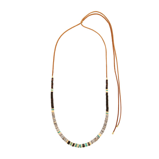 Brown & Blue Beaded Necklace