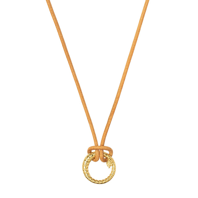 Jenna Blake Leather Necklace with Snake Clasp - Necklaces - Broken English Jewelry