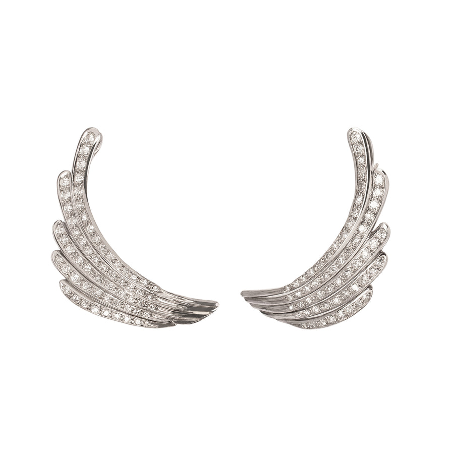 Jenna Blake Vintage Diamond Winged Earrings - Earrings - Broken English Jewelry
