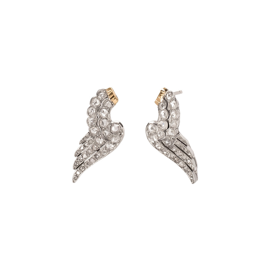 Jenna Blake Vintage Diamond Winged Small Earrings - Earrings - Broken English Jewelry