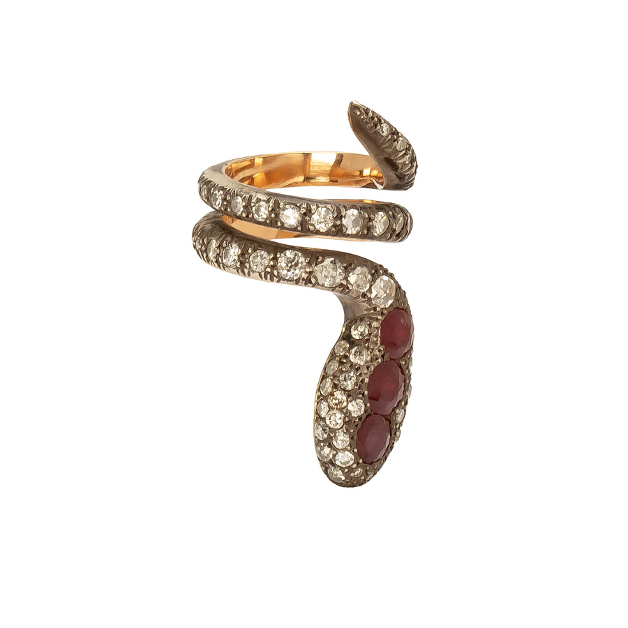 Jenna Blake Vintage Ruby & Diamond Snake Ring - Rings - Broken English Jewelry
