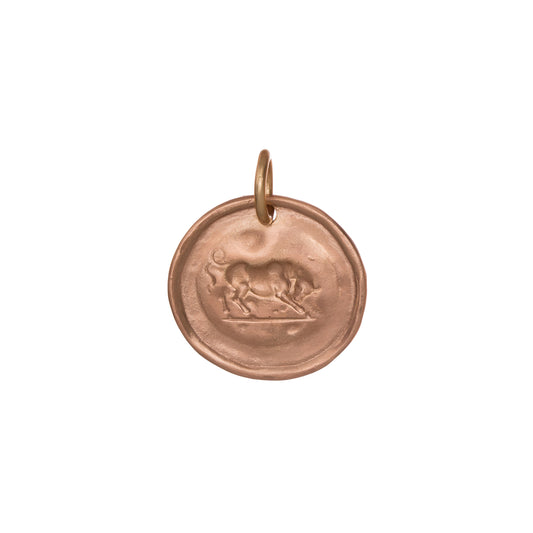 Bull Coin Pendant - Rose Gold - Main Img