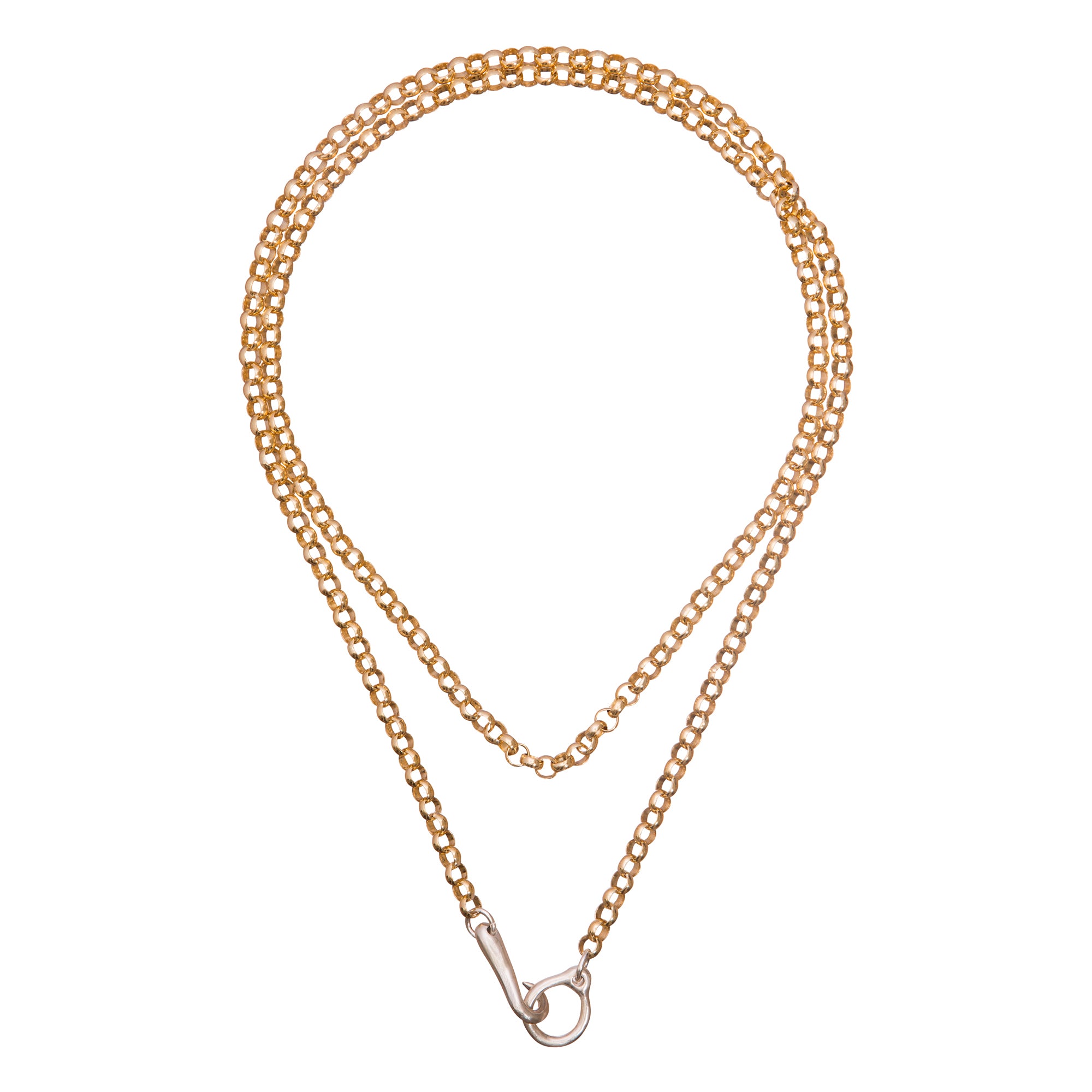 James Colarusso Gold Rolo Hook & Eye Chain - Broken English Jewelry