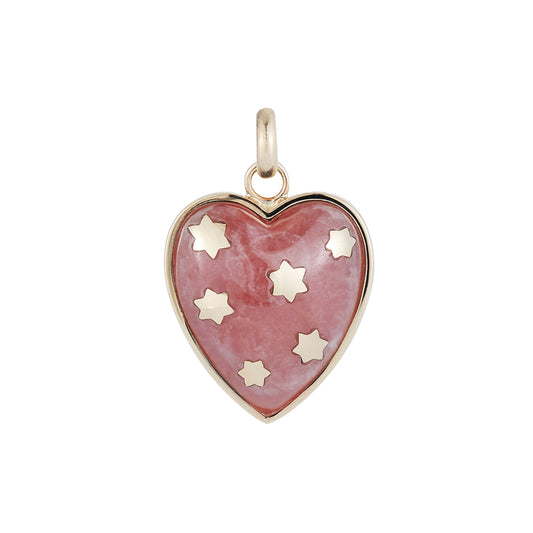 Anna Heart Charm - Rhodochrosite - Main Img