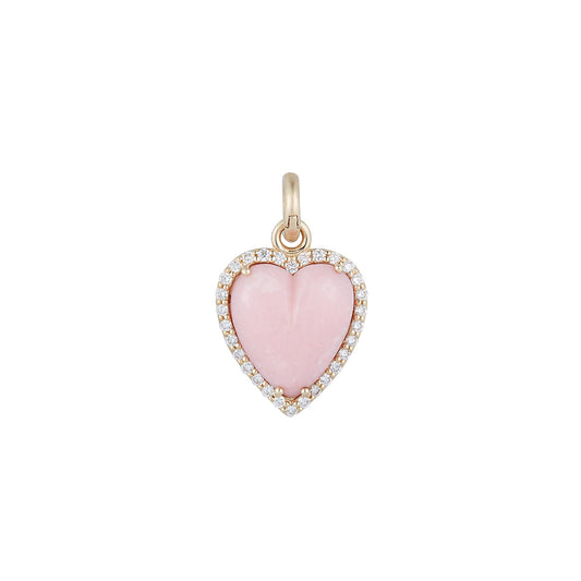Alana Heart Charm - Pink Opal and Diamond - Main Img