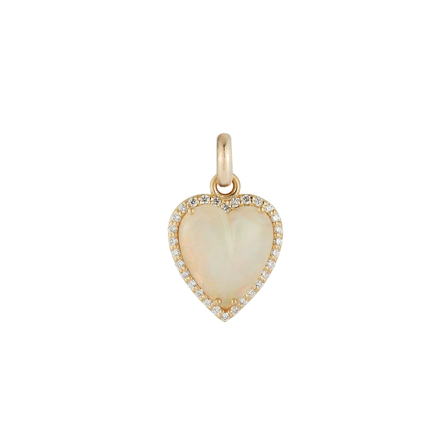 Storrow Alana Diamond Heart Charm - White Opal - Charms & Pendants - Broken English Jewelry