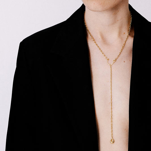 Stellar Diamond Lariat Necklace