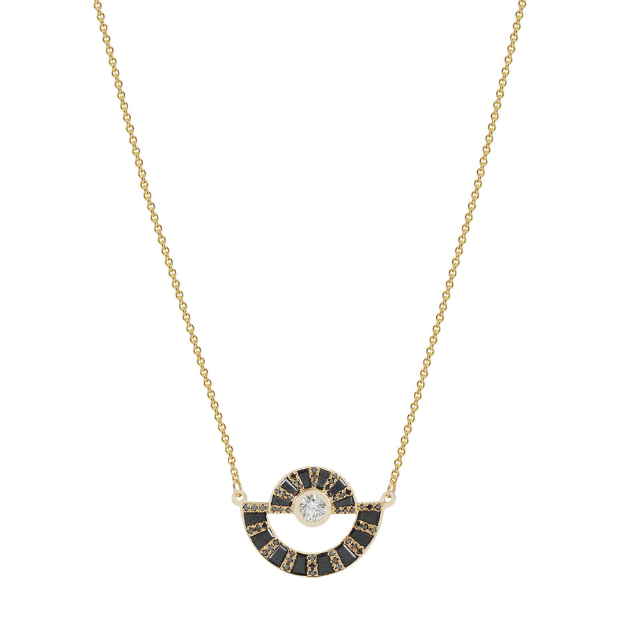 Kavant & Sharart Pendant Twist Reflection Necklace - Black Sapphire - Necklaces - Broken English Jewelry