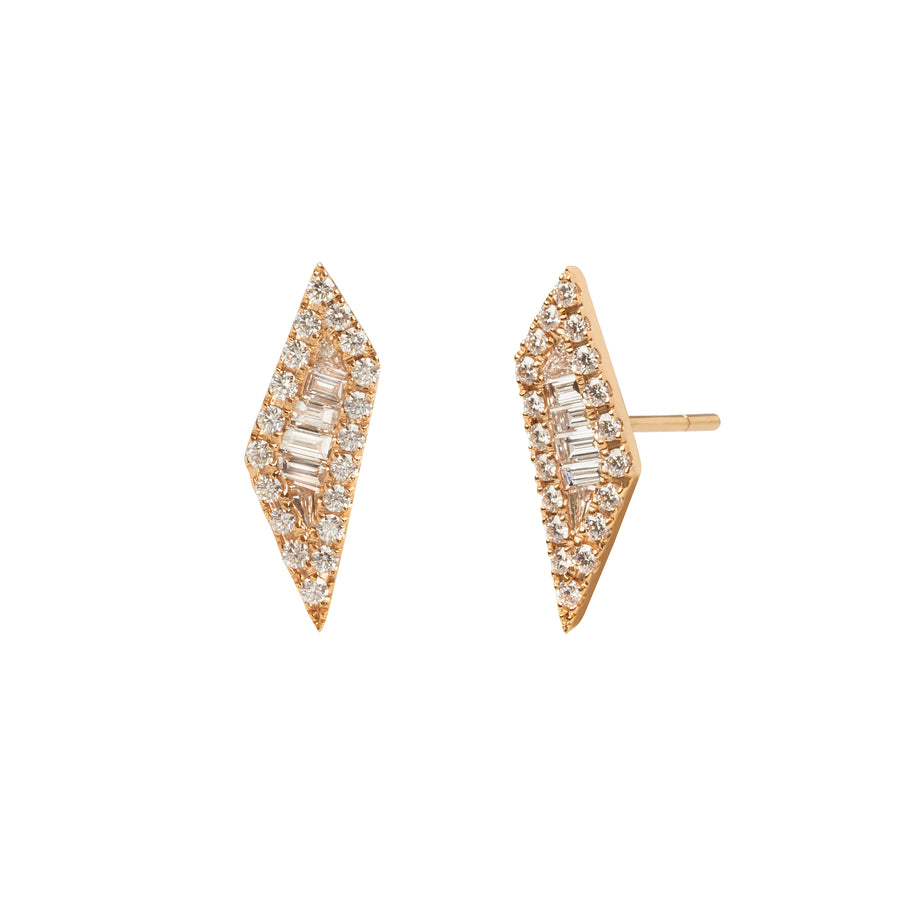 Kavant & Sharart Rose Gold and Diamond Stud Earrings - Broken English Jewelry