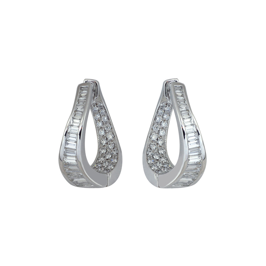 Kavant & Sharart Small Talay Wave Twist Diamond Hoop Earrings - Earrings - Broken English Jewelry