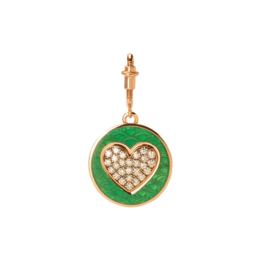 Selim Mouzannar Kastak Heart Charm - Green Enamel - Charms & Pendants - Broken English Jewelry
