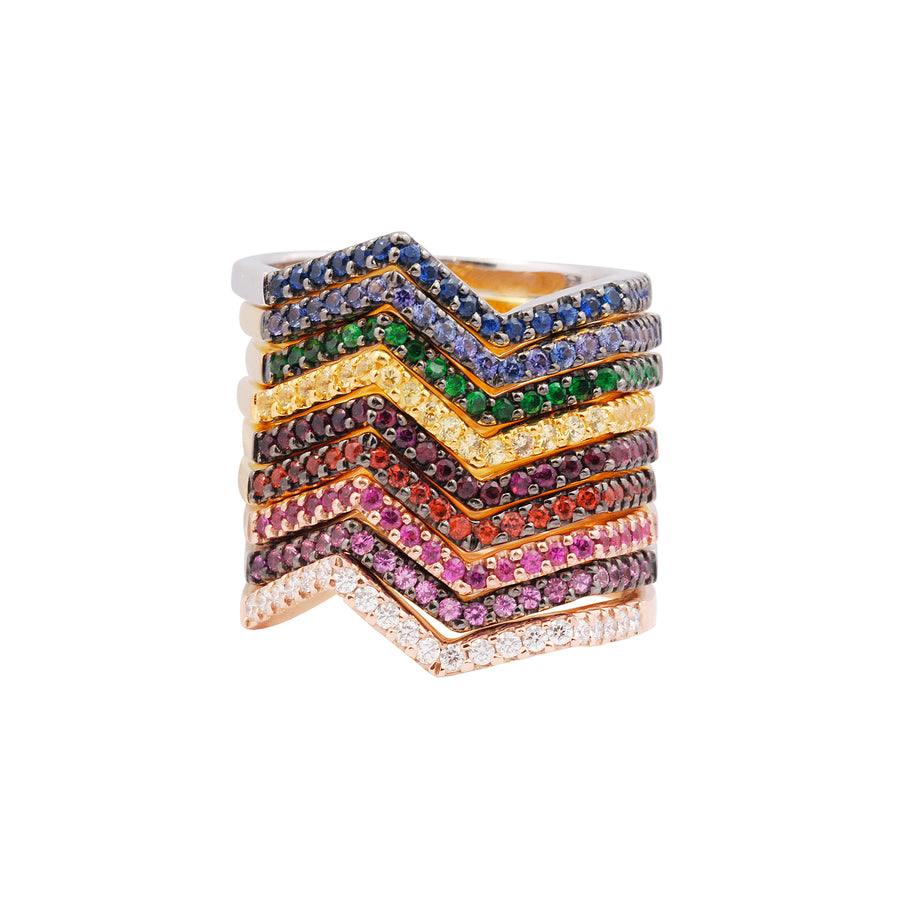 Kavant & Sharart Origami Ziggy Stack Ring - Tsavorite - Rings - Broken English Jewelry