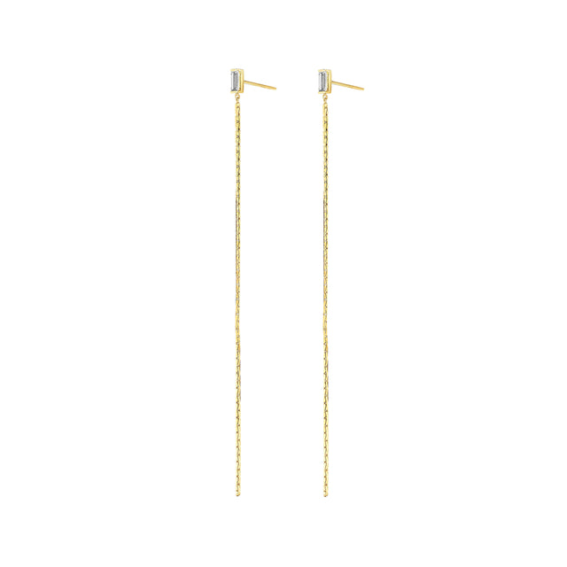 Cadar Light Baguette Diamond Drop Earrings - Earrings - Broken English Jewelry