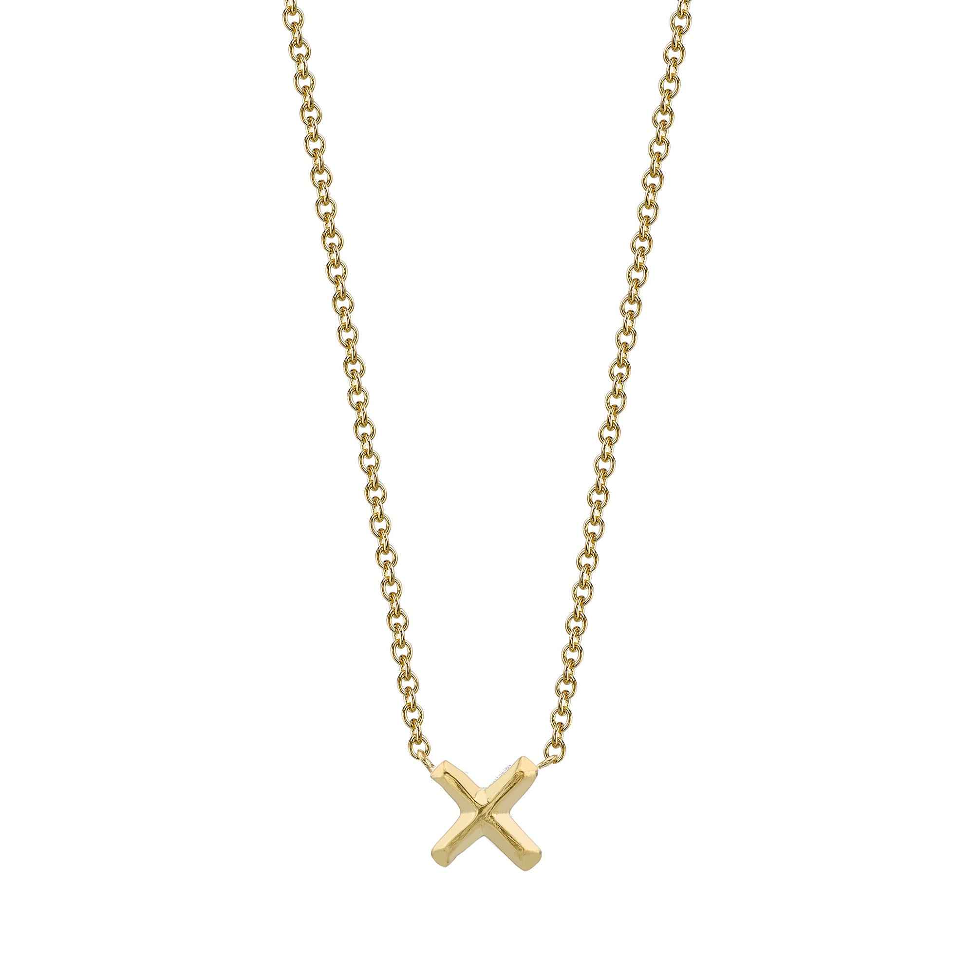 Lizzie Mandler X Necklace - Yellow Gold - Necklaces - Broken English ...