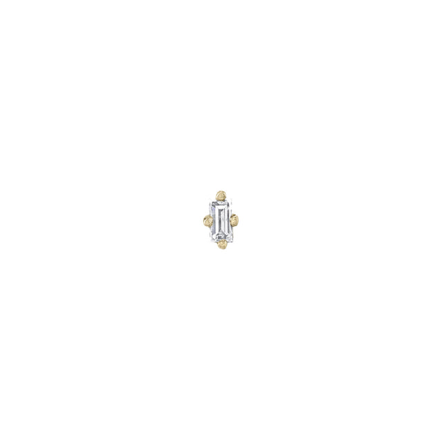 Lizzie Mandler Mini Baguette Diamond Stud - Broken English Jewelry