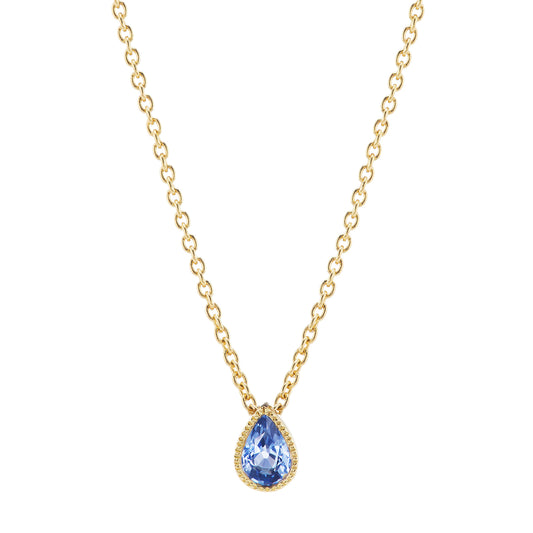 Lakshmi Teardrop Necklace - Blue Sapphire - Main Img