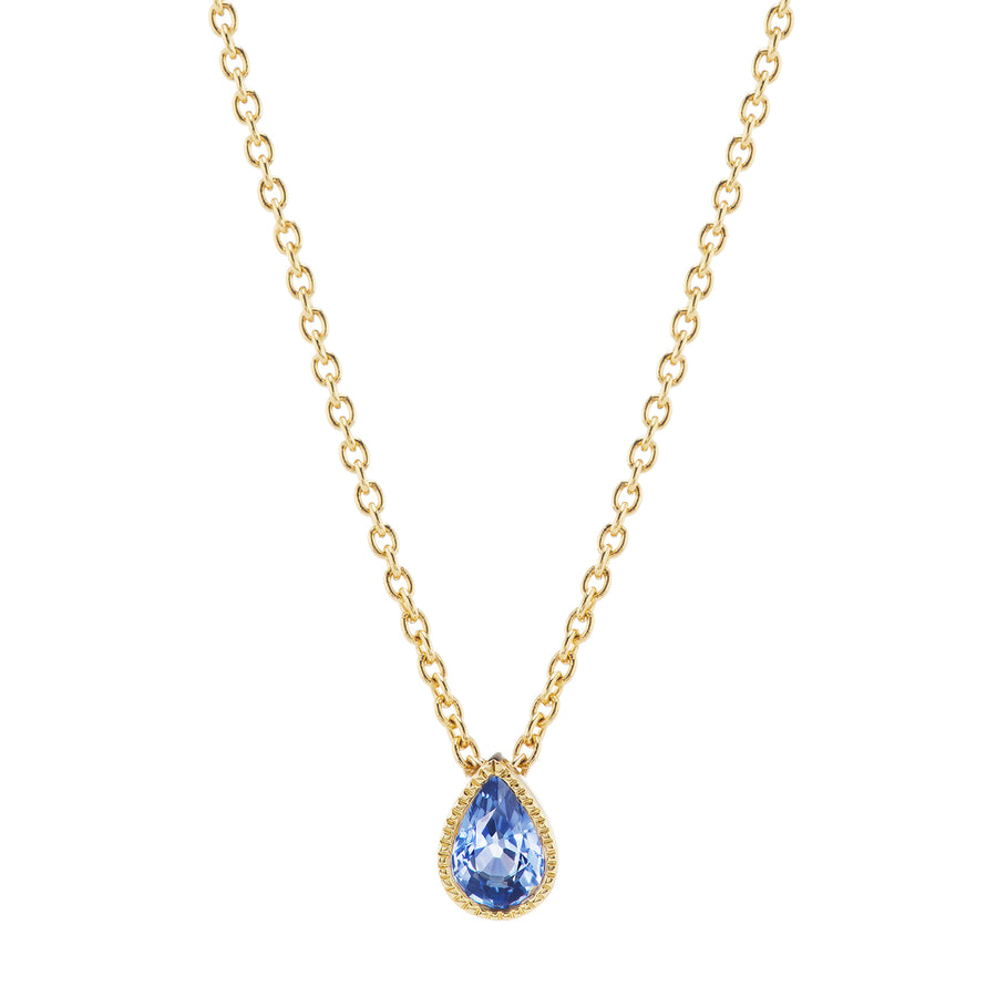 Ark Lakshmi Teardrop Neclace - Blue Sapphire - Necklaces - Broken English Jewelry