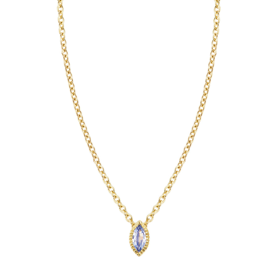 Ark Lakshmi Marquise Necklace - Blue Sapphire - Necklaces - Broken English Jewelry