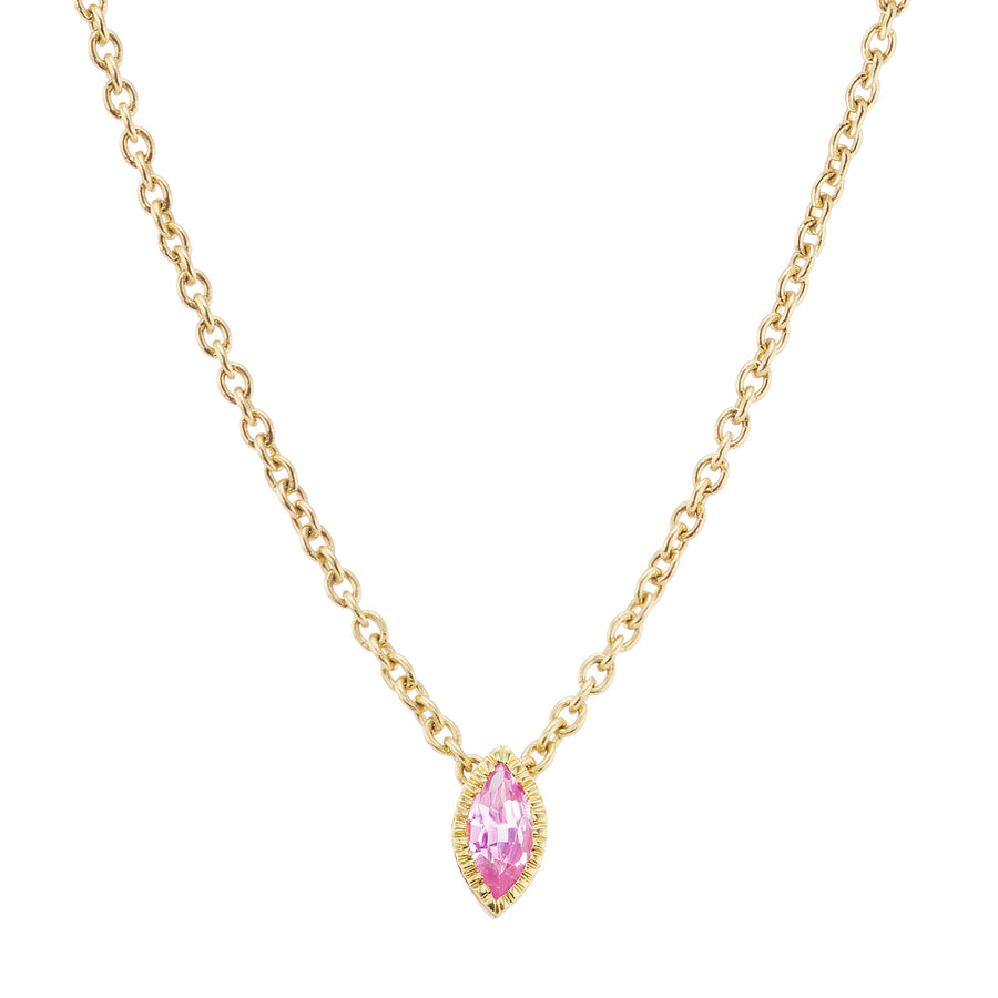 Ark Lakshmi Marquise Necklace - Pink Sapphire - Necklaces - Broken English Jewelry