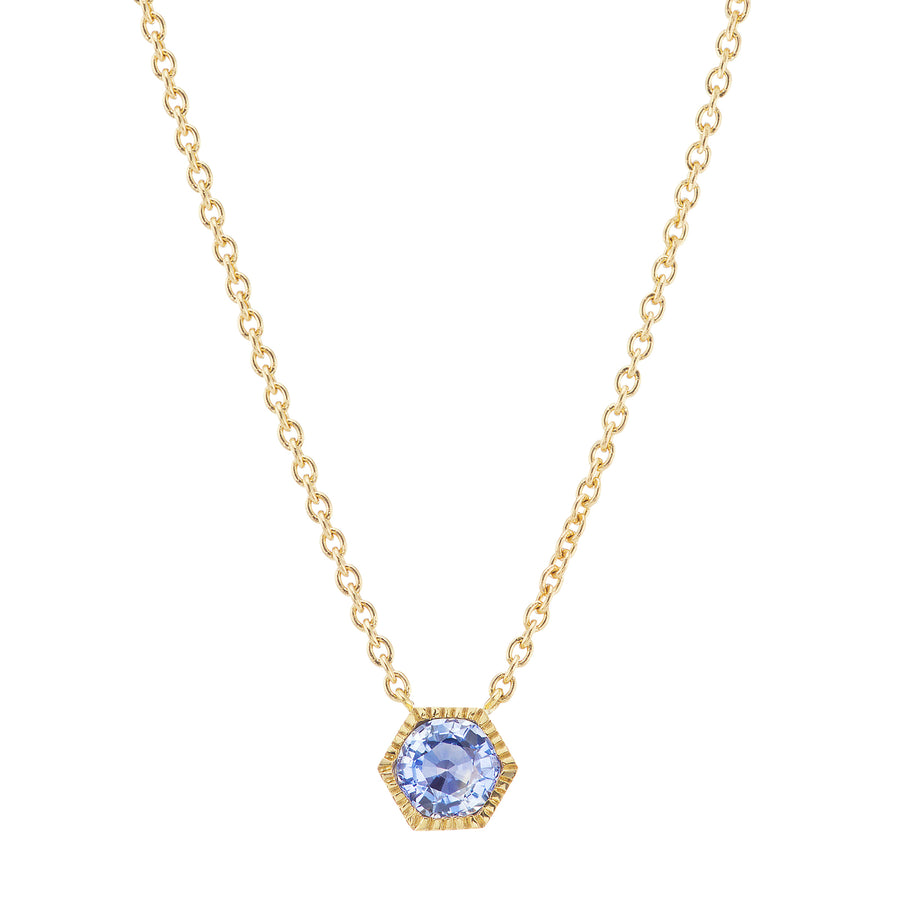Ark Lakshmi Hexagon Neclace - Blue Sapphire - Necklaces - Broken English Jewelry