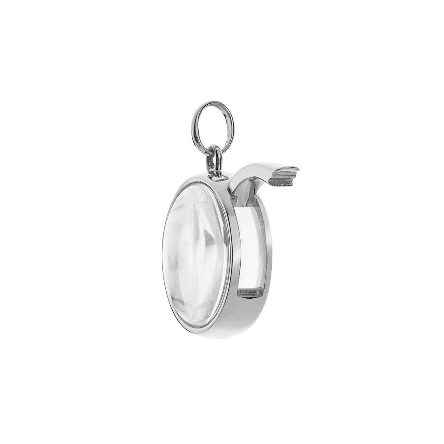 Loquet Medium Round Locket - White Gold - Charms & Pendants - Broken English Jewelry