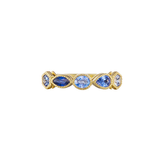 Lakshmi Five Stone Ring - Blue Sapphire - Main Img