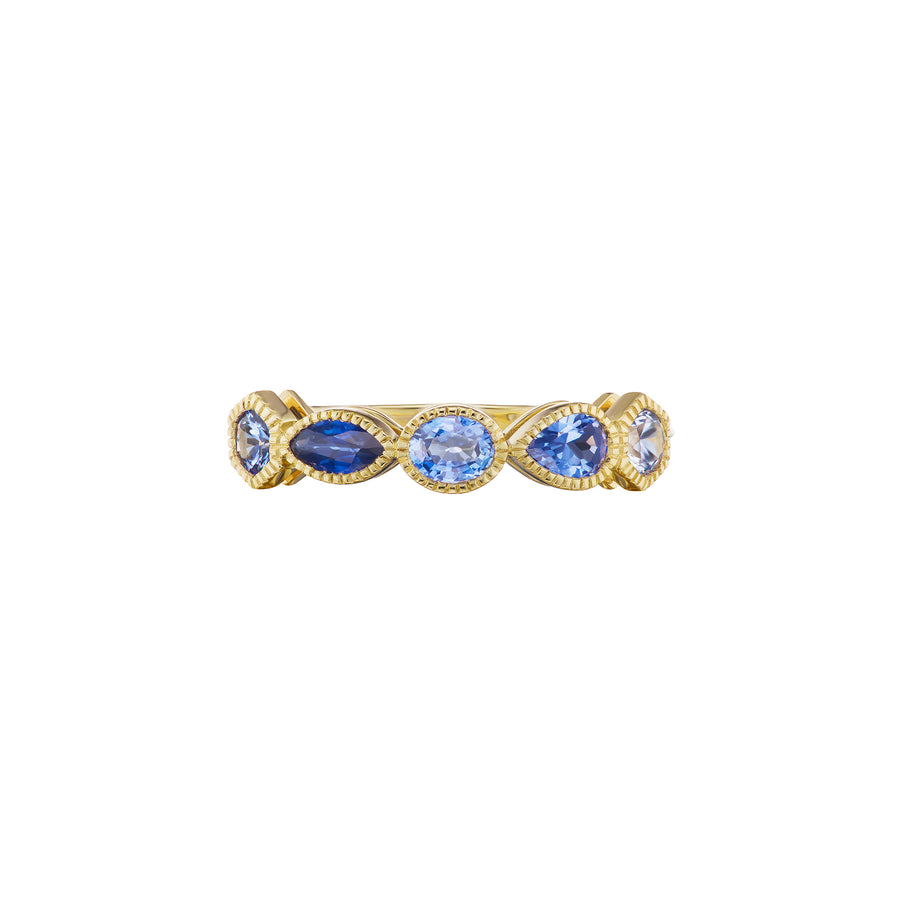 Ark Lakshmi Five Stone Ring - Blue Sapphire - Rings - Broken English Jewelry