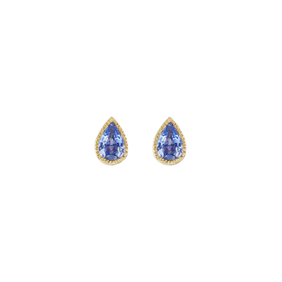 Ark Lakshmi Teardrop Studs - Blue Sapphire - Earrings - Broken English Jewelry