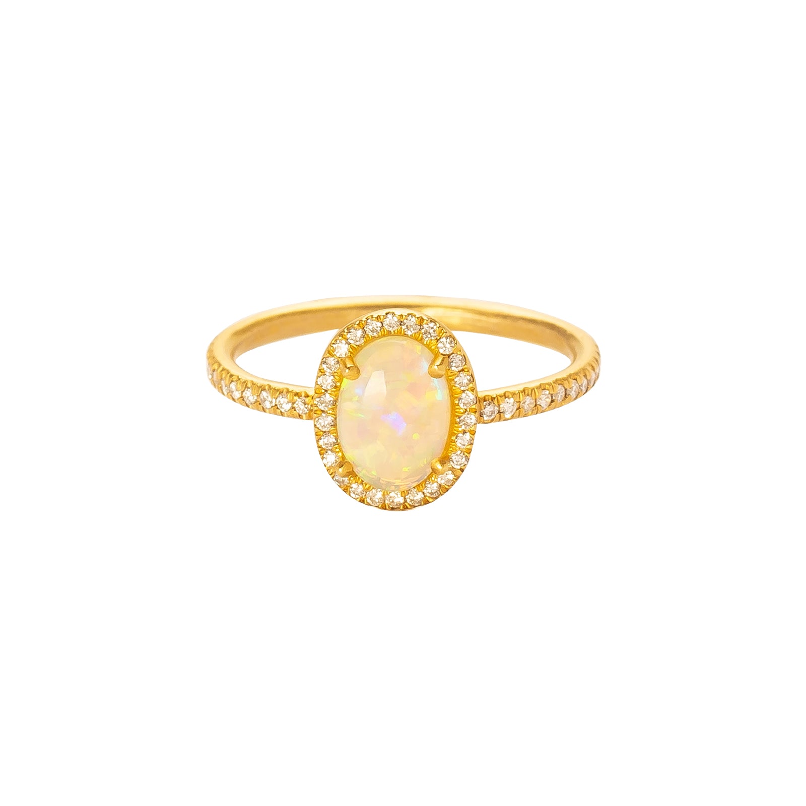 Loriann Stevenson Mini Oval Australian Opal Ring - Rings - Broken English Jewelry