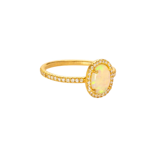 Mini Oval Australian Opal Ring