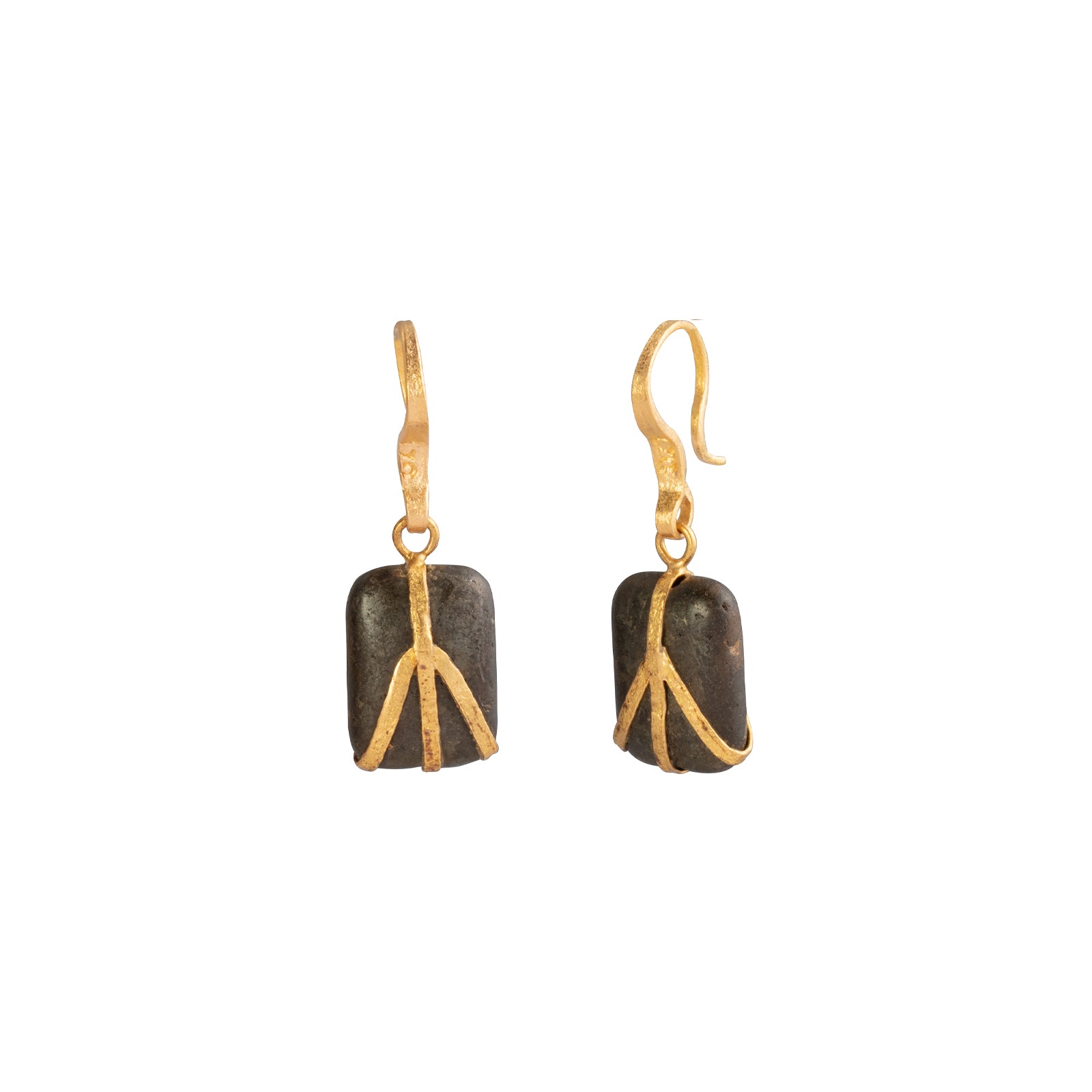 Lou Zeldis by Liz Marx Studios Peace Sign Onyx Drop Earrings  - Earrings - Broken English Jewelry