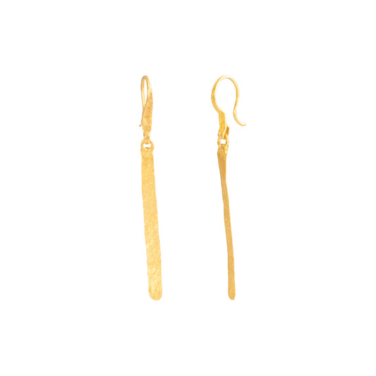 Gold Strip Drop Earrings - Main Img