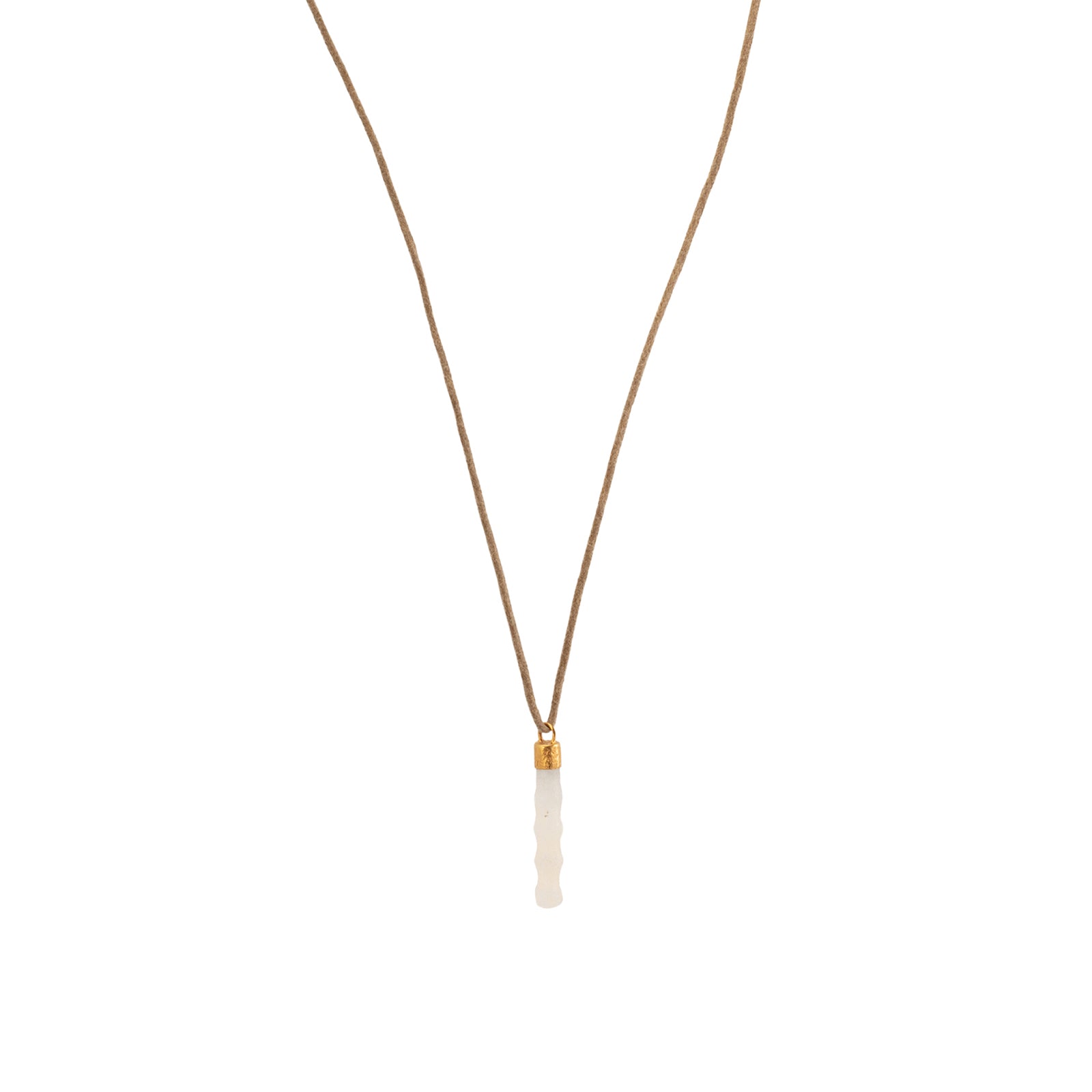 Lou Zeldis by Liz Marx Studios Squiggly White Carnelian Pendant Necklace  - Necklaces - Broken English Jewelry