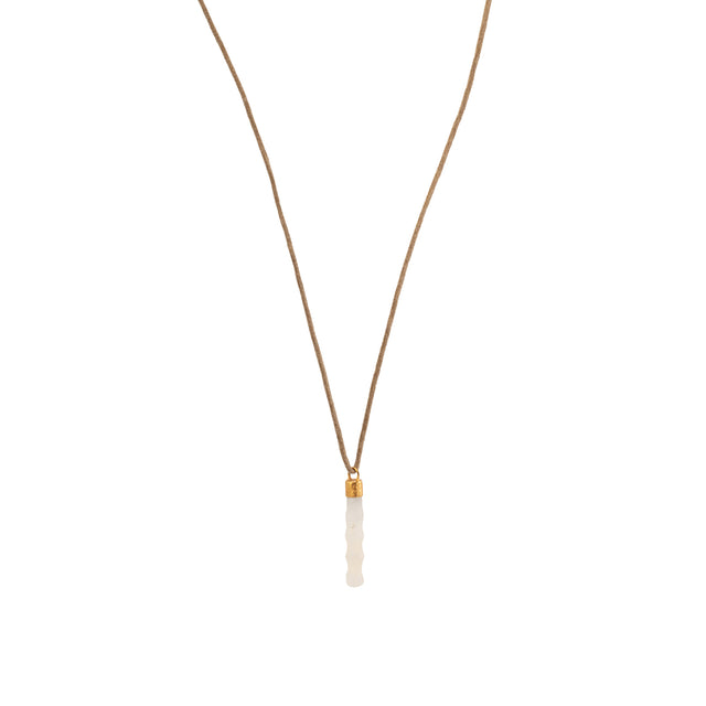 Lou Zeldis by Liz Marx Studios Squiggly White Carnelian Pendant Necklace  - Necklaces - Broken English Jewelry