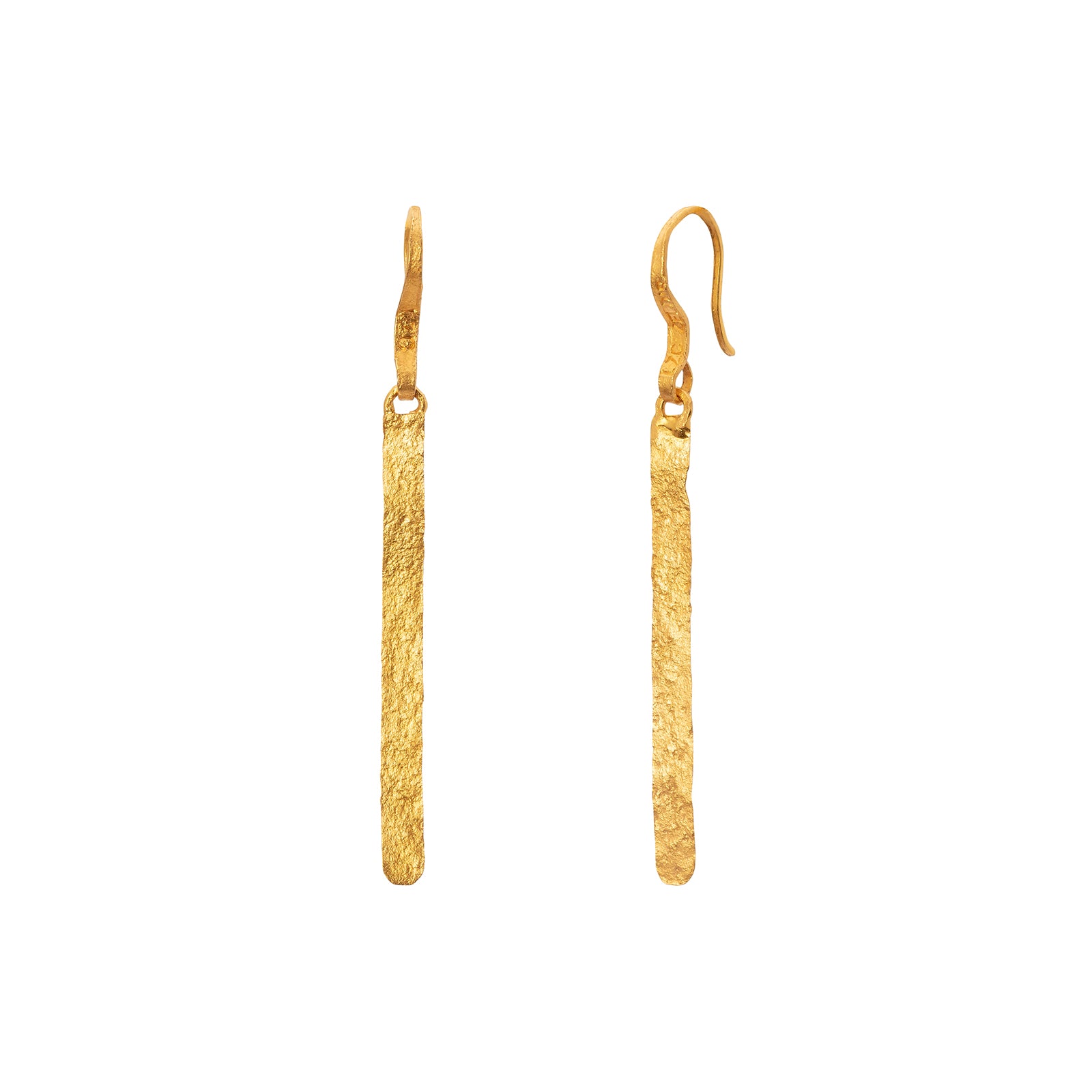 Lou Zeldis Hammered Gold Earrings - Broken English Jewelry